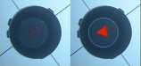 1.25" Autocollimator w/solid red triangle centerspot reference - Daytime closeup