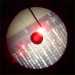 1.25" CATSEYE(TM) w/solid red triangle centerspot - LED illumination closeup